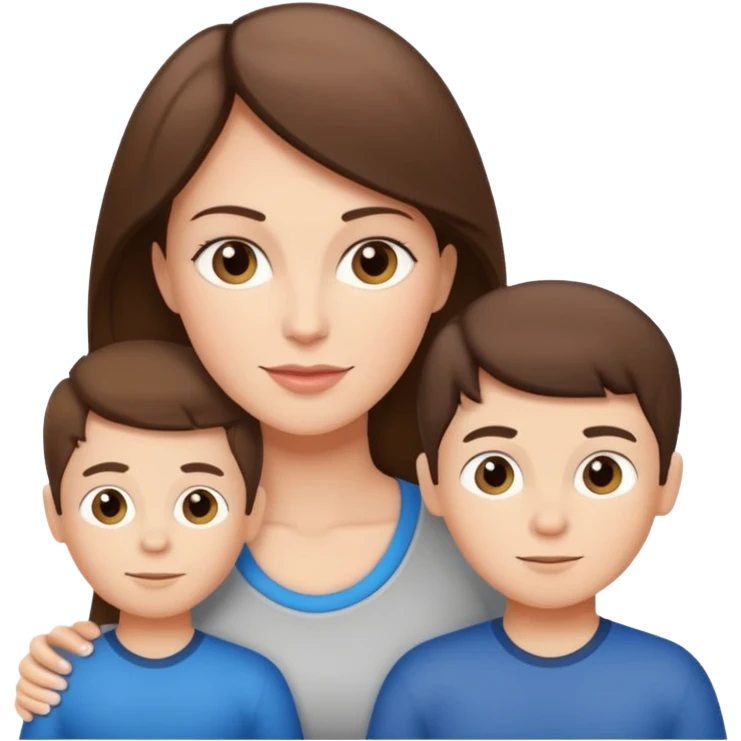 Light brunette beautiful fit mom with 3 sons emoji