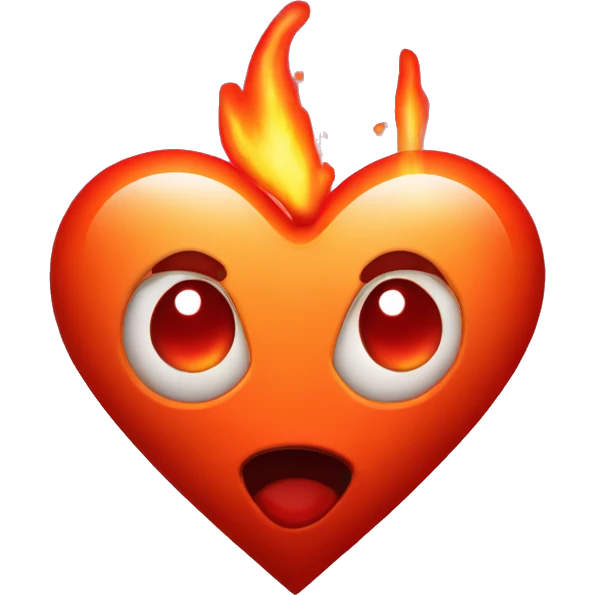 bleeding red heart shape glowing red-orange emoji