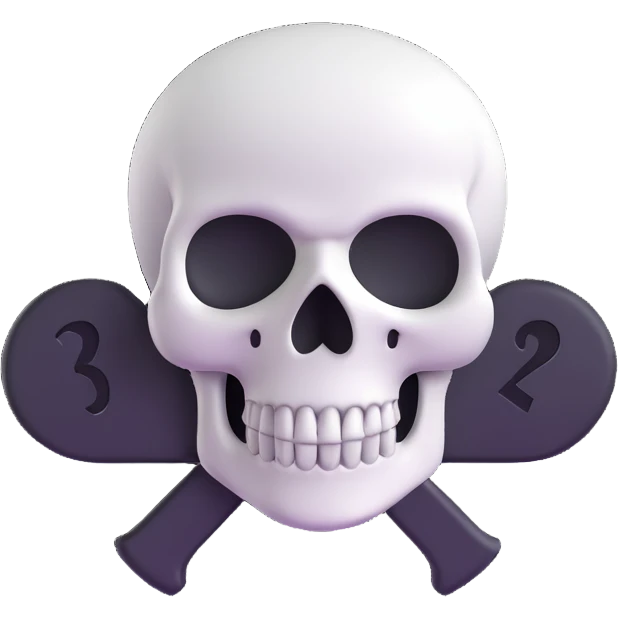 white skull and ace of spades, 3D emoji style emoji