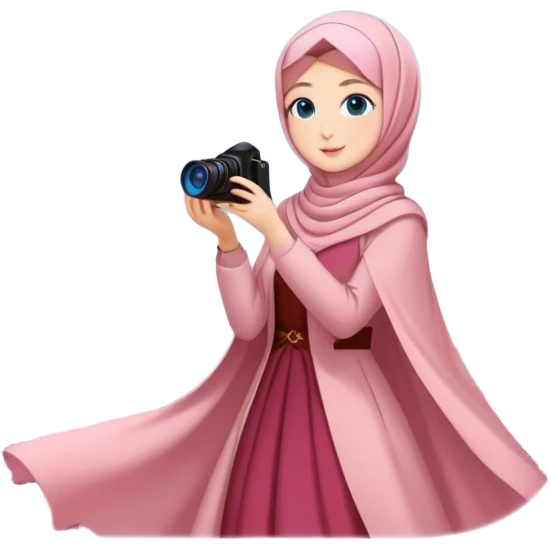 Turkish beautiful finish Konya girls blue eyes with lovely cherry blossom hijab long tail dress and she takes photo from sky emoji