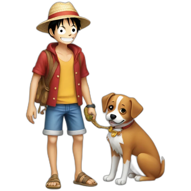 Luffy With a dog emoji