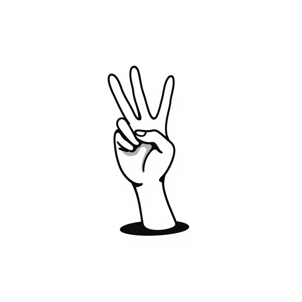 hand with middle finger and ring finger extended, other fingers closed emoji