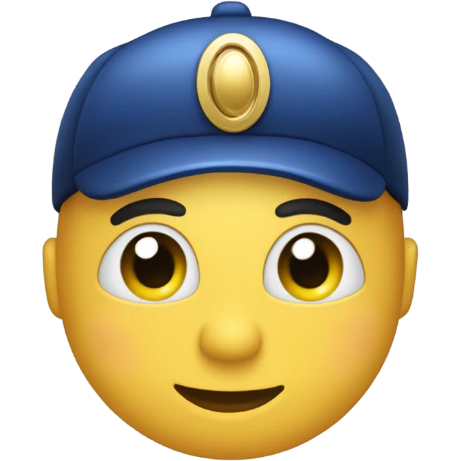 Perfume en forma de cilindro largo con ojos y sonrisa, color azul marino con dorado emoji