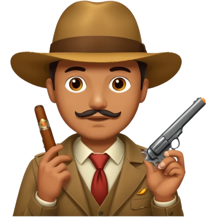 Mafia holding cigar and gun emoji