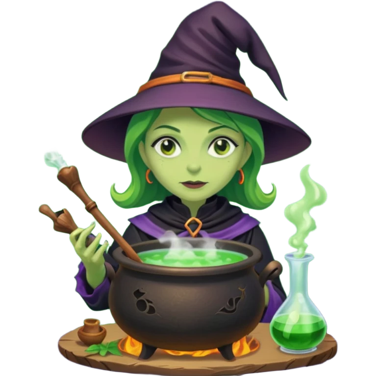 green witch cooking potion emoji