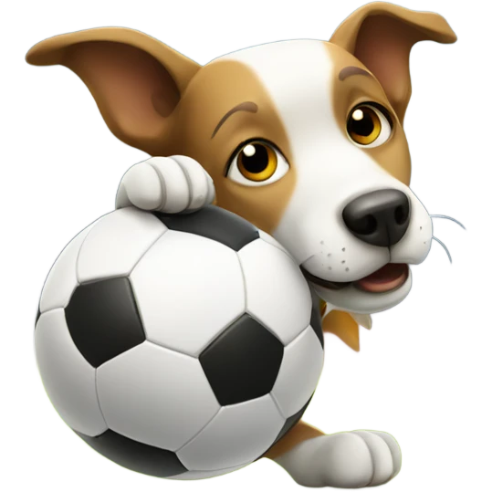 Dog playing soccer  emoji
