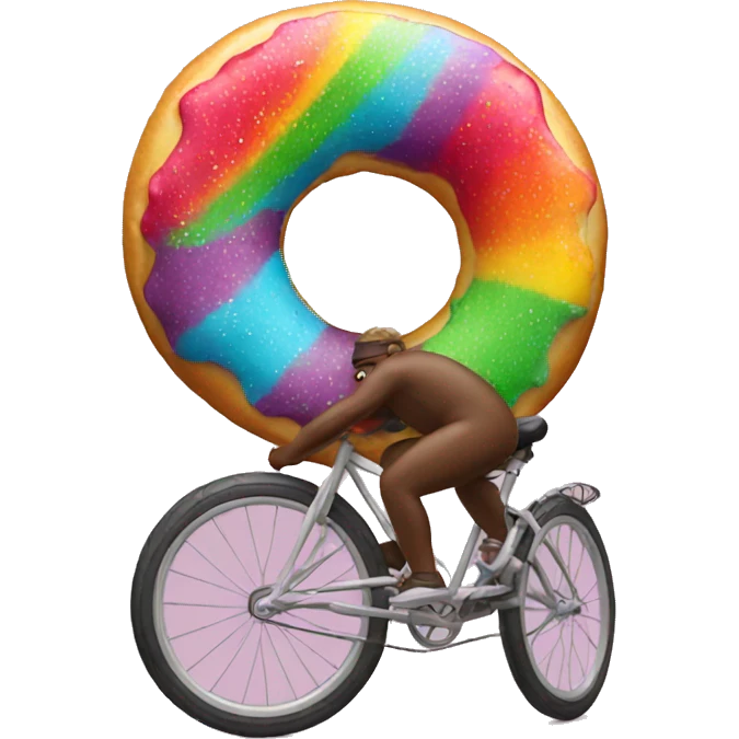 Rainbow donut riding bicycle  emoji