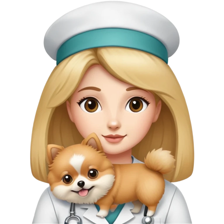 veterinary nurse with lulu pomeranian emoji