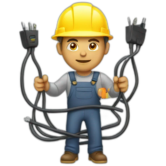 man working with cables emoji