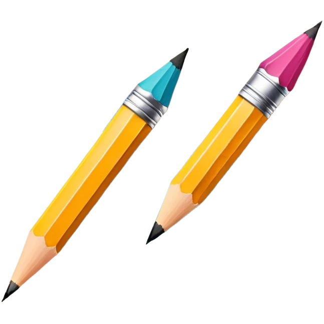 Illustration icon, pencil and brush on paper, detailed linework and vibrant colors, unfinished sketch, minimalistic style, clean lines, transparent background. emoji