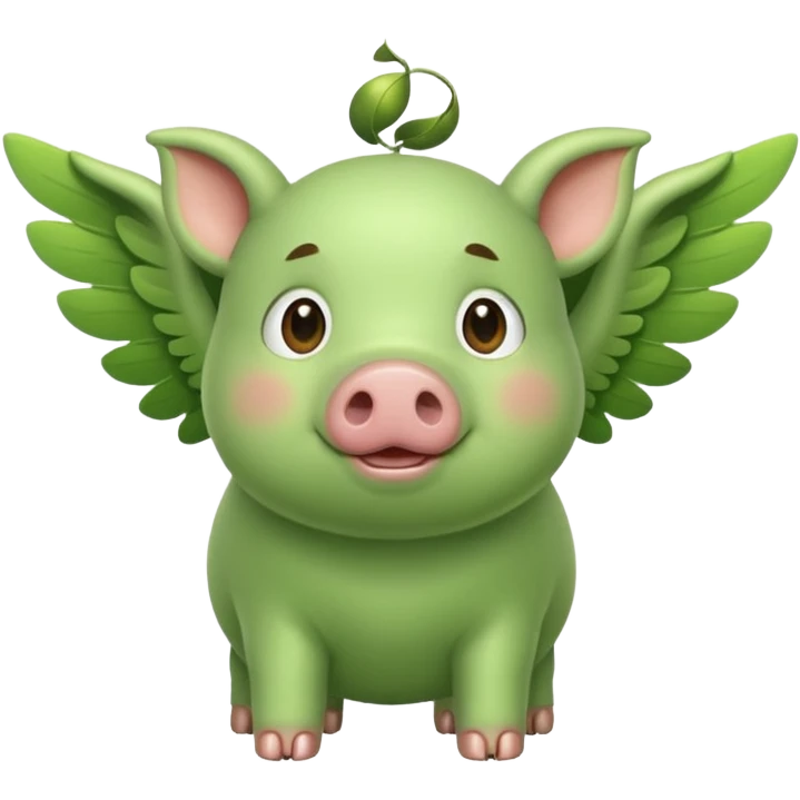Green pig with wings  emoji