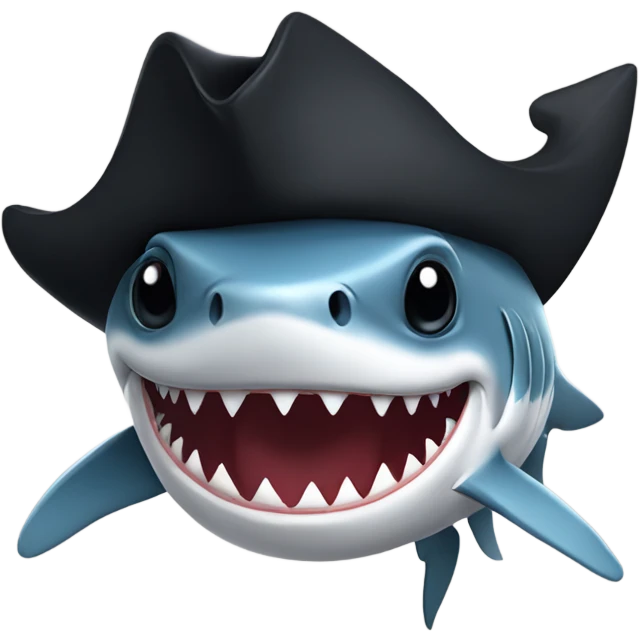Shark with eye patch and pirate hat  emoji