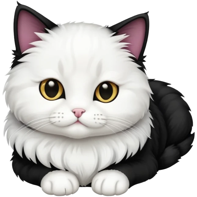 Tuxedo cat snuggling emoji