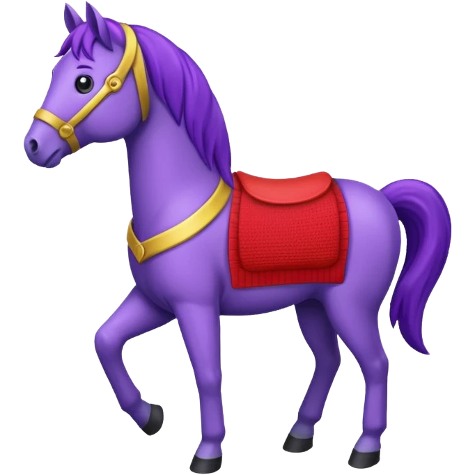 Purple horse wearing red sweater

 emoji