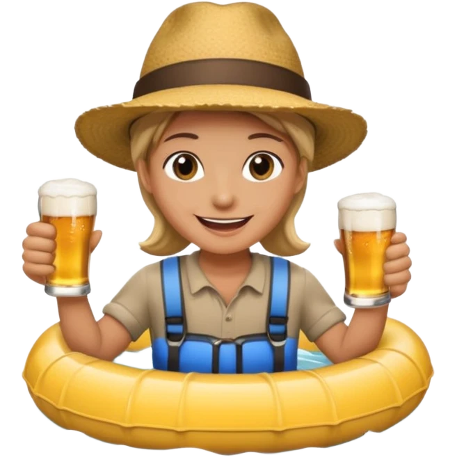 river tubing with a beer emoji