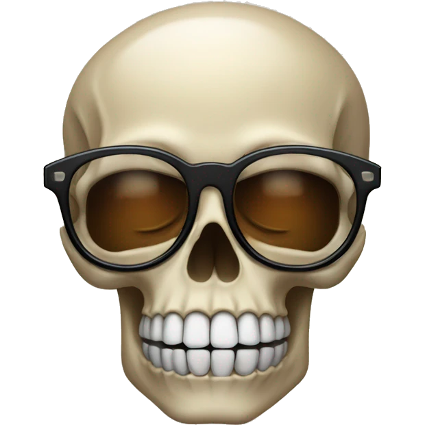Skull with cigarrette and glasses emoji