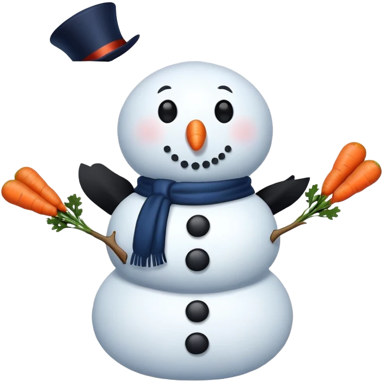 Snowman with a navy blue heart emoji
