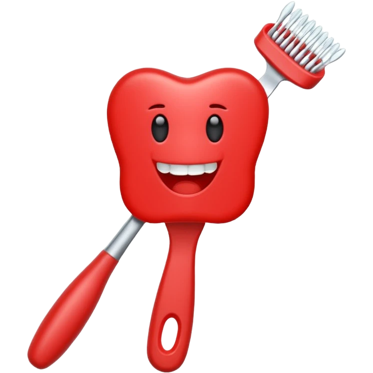 cepillo de dientes rojo emoji