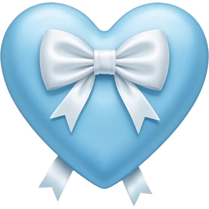 Light blue heart with white bow emoji