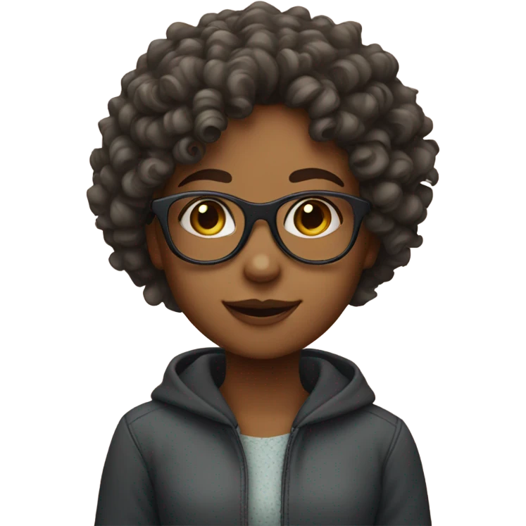 girl with curly hair and glasses emoji