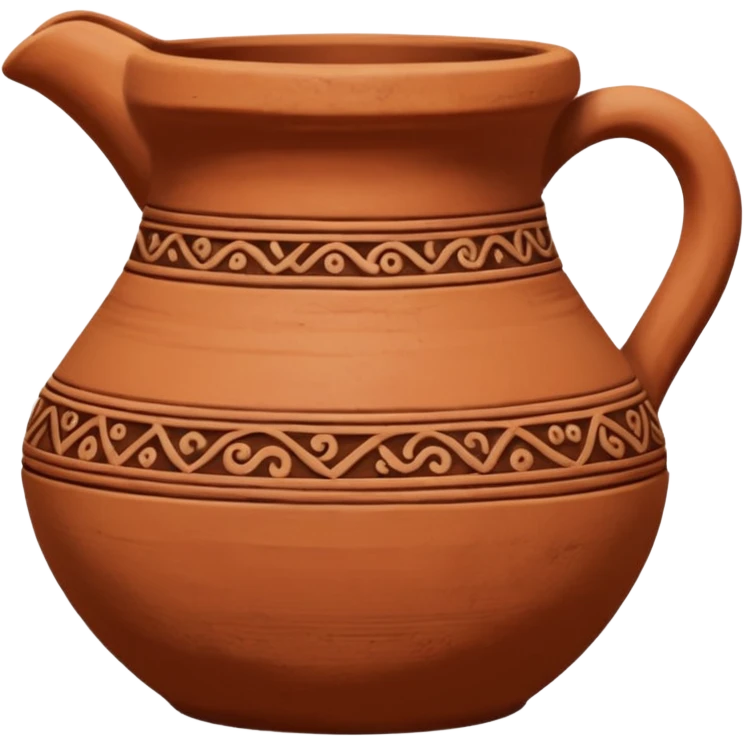 clay pottery with motifs emoji