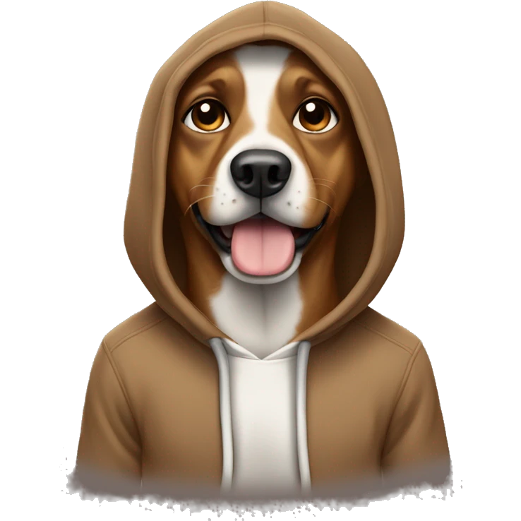 Dog brown wearing a hoodie  emoji