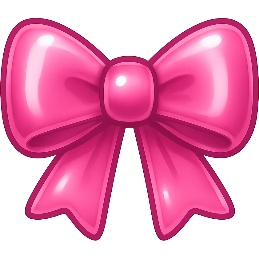 a cute and shiny pink bow emoji emoji