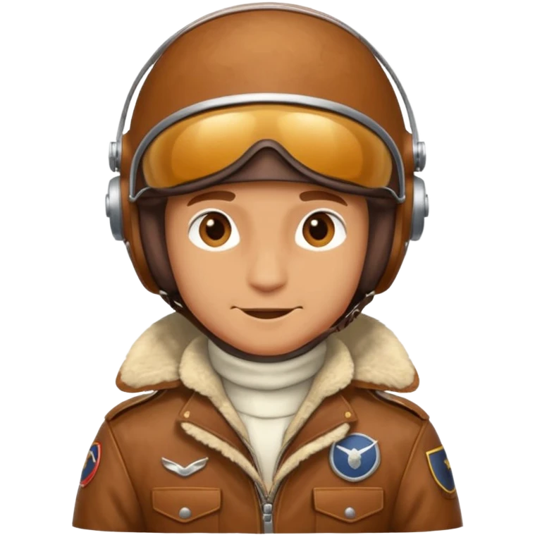 renard aviateur, casque en cuir vintage marron , écharpe blanche, blouson aviateur, emoji