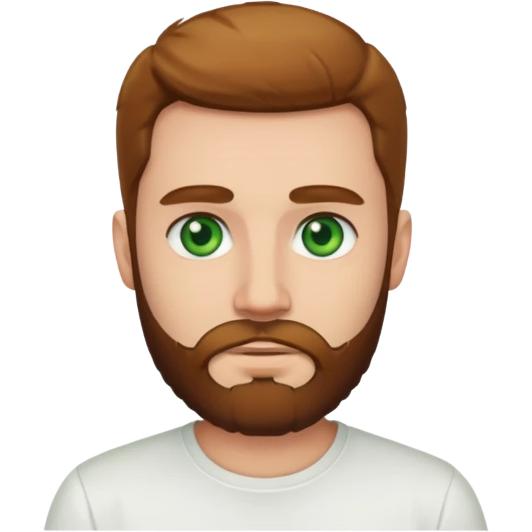 green eyed, white shirt man bearded emoji