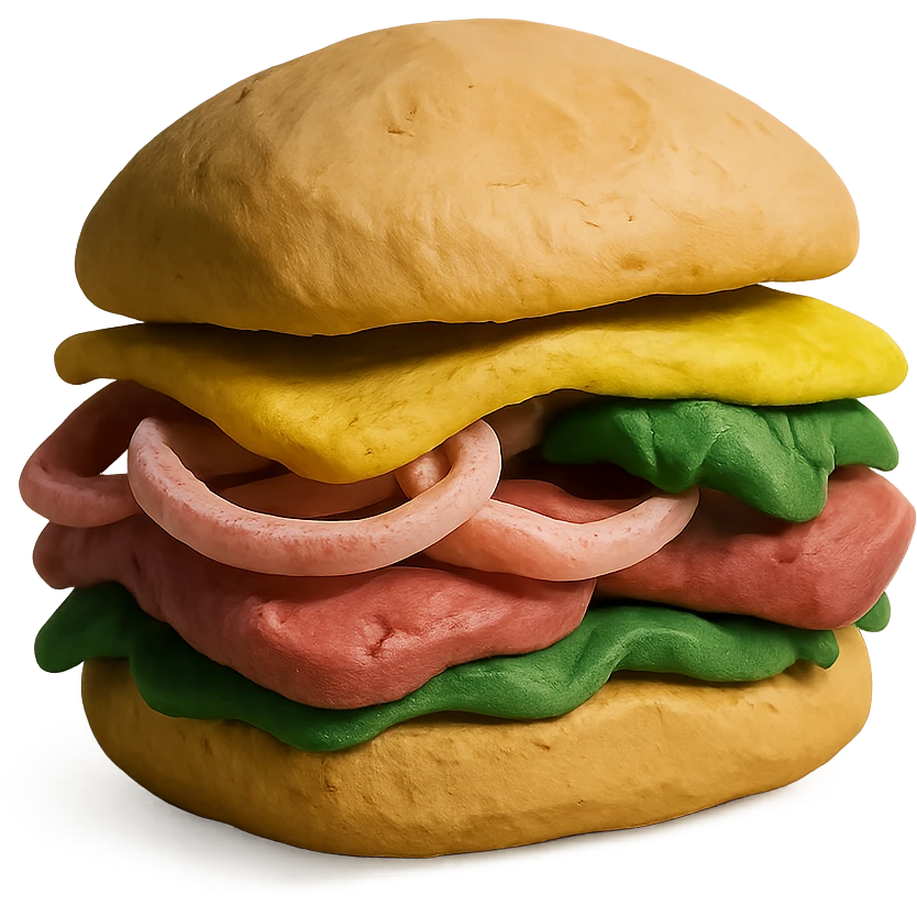 claymation style Peruvian sandwich emoji