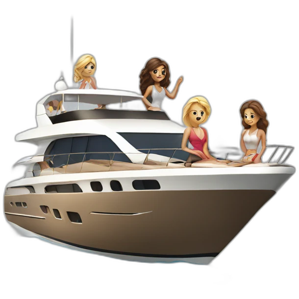 yacht with women emoji