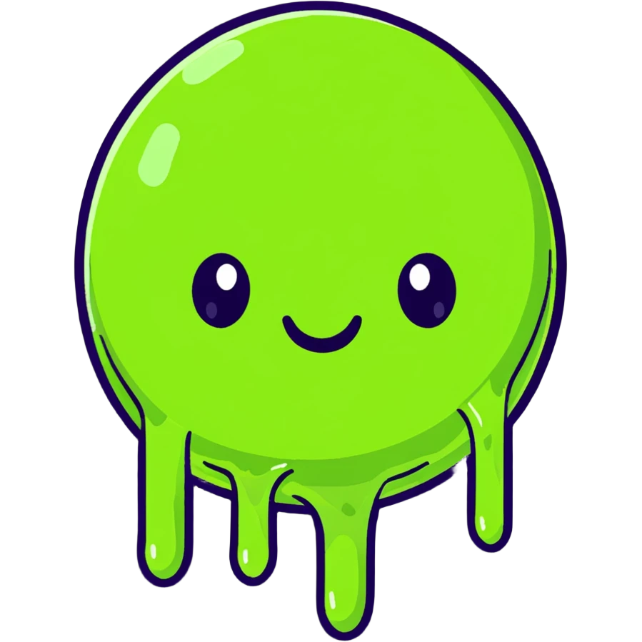 a cute gooey slime ball character emoji