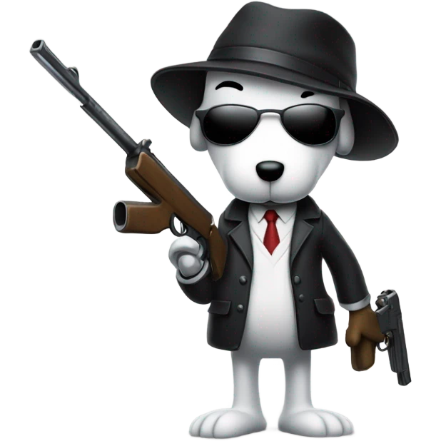 Snoopy as a hitman emoji