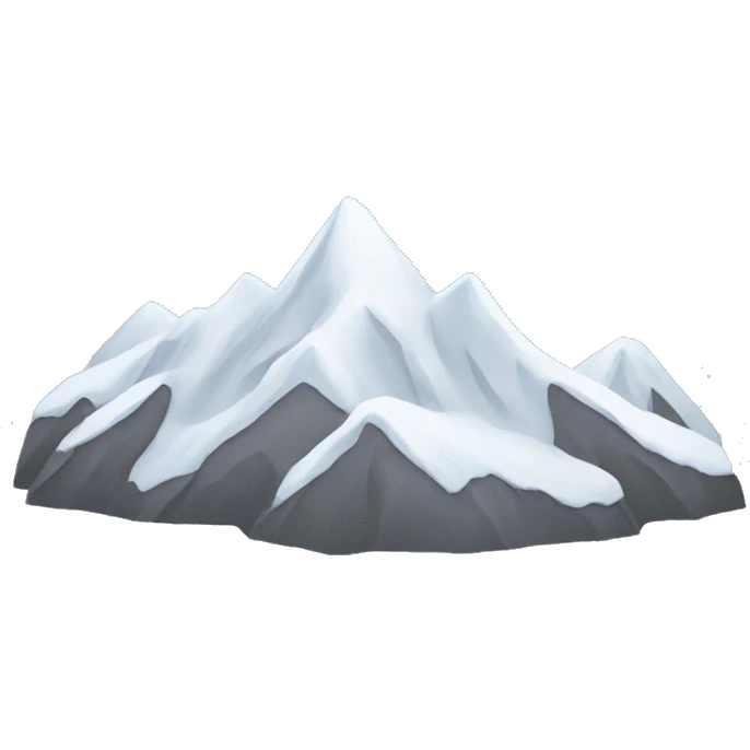 Snow capped Mountain with three silver stars above it emoji
