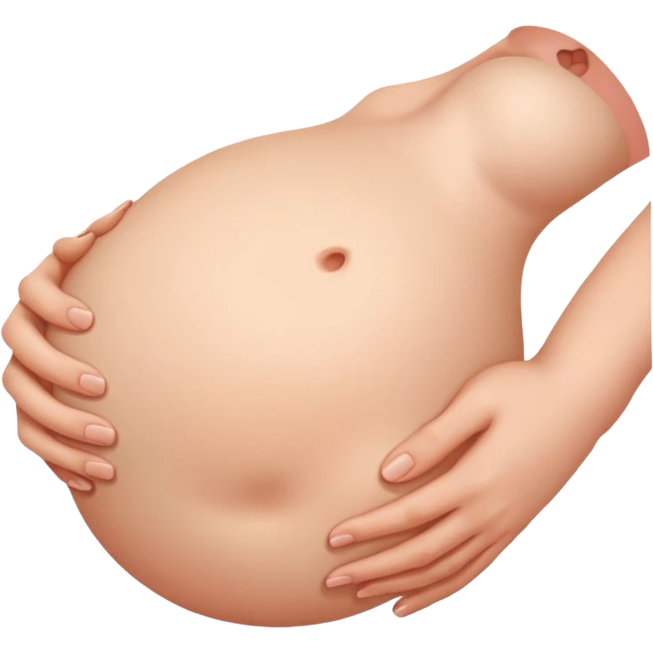 hand holding belly emoji