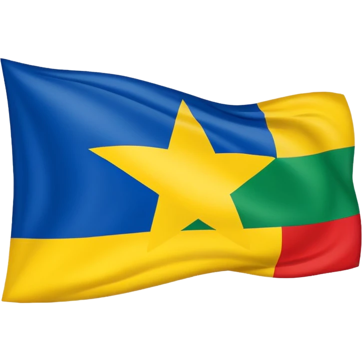 🇬🇦 flag up site and down site red colour centre middle white colour and for star red colour emoji