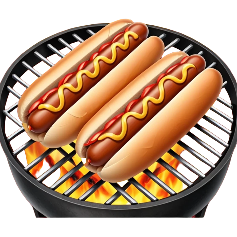 bbq hot dogs on grill emoji