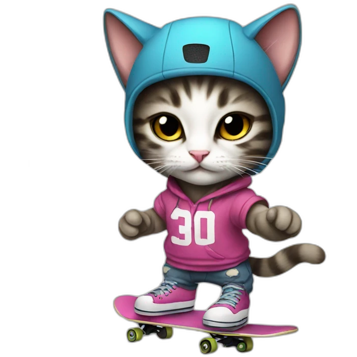 Skater Kitten dj emoji