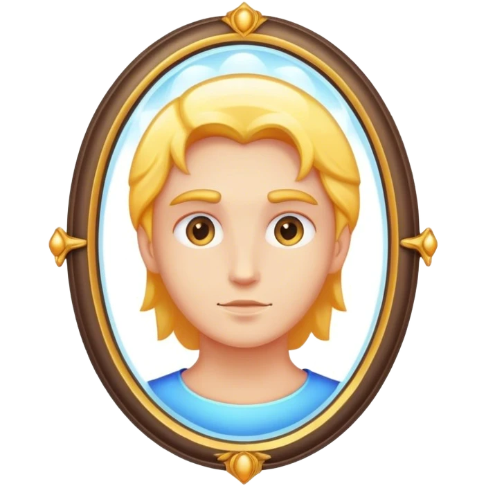magic mirror reflecting a bright person light emoji
