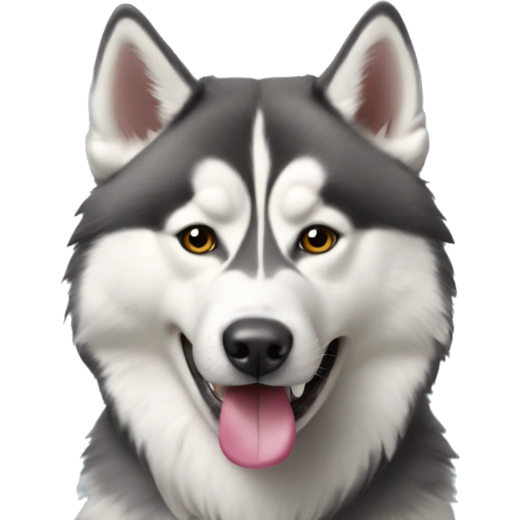 Husky avec du papier toilette dans la bouche emoji