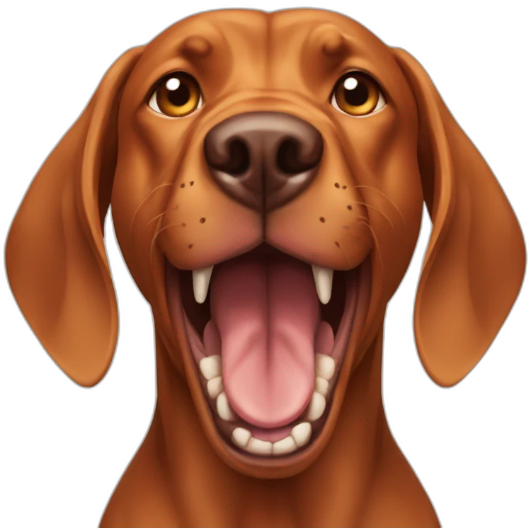 dog vizsla angry with teeth emoji