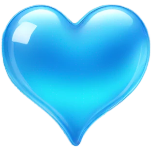 Shiny glass blue heart  emoji