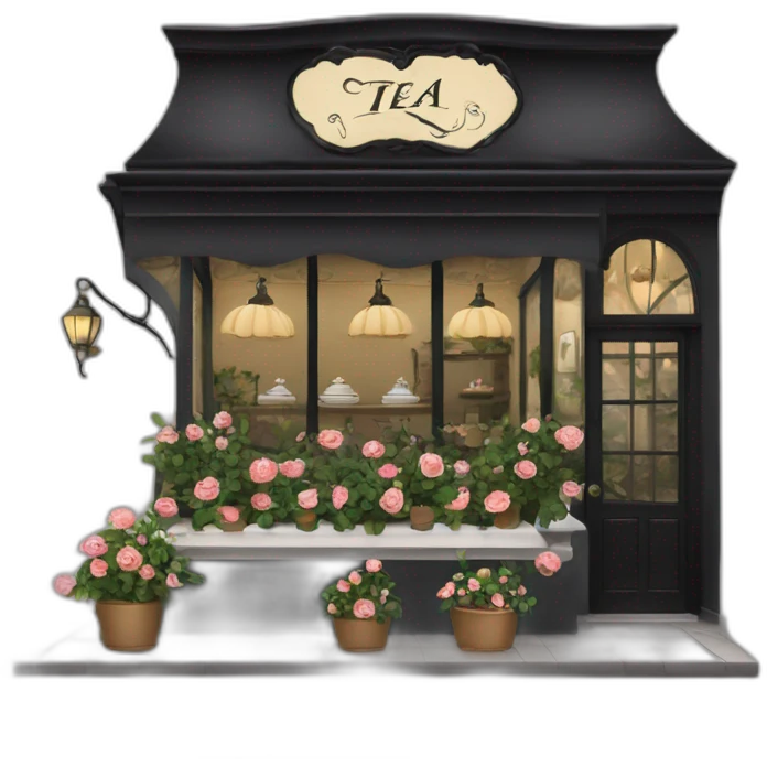 tea room vith black roses emoji