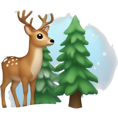 snow globe, deer, trees, no background  emoji