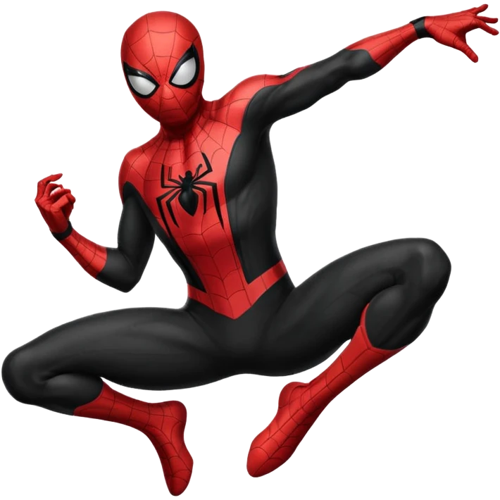 Black colored suit spider man emoji