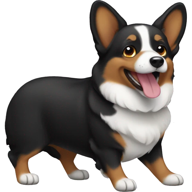 Black corgi dog emoji