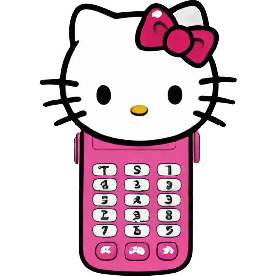 hello kitty flip phone emoji