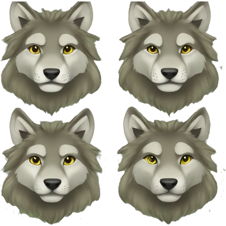 Musty green olive gray brown camo wolf lion dragon hybrid sparkling glittering wolf emoji