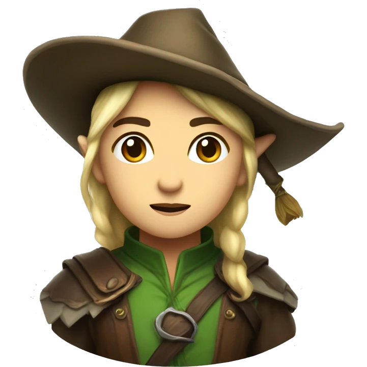 Fierce elf ranger wearing fedora  emoji