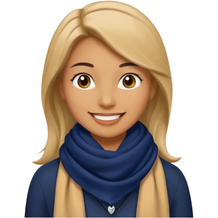 Woman with navy scarf. emoji